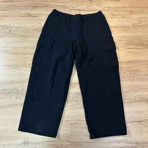 Aritzia Tna Sweatfleece Mega Cargo Sweatpants Black XL Wide Leg Baggy Pants
